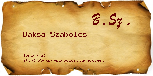 Baksa Szabolcs névjegykártya